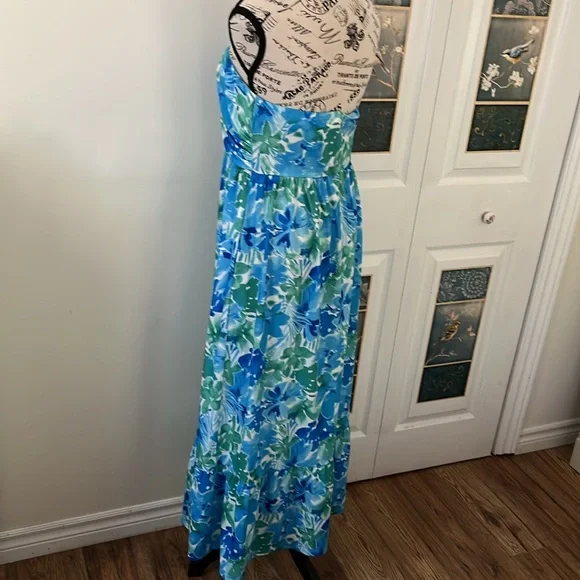 Grace Karin Blue and Green Floral Maxi Dress - Picture 13 of 16